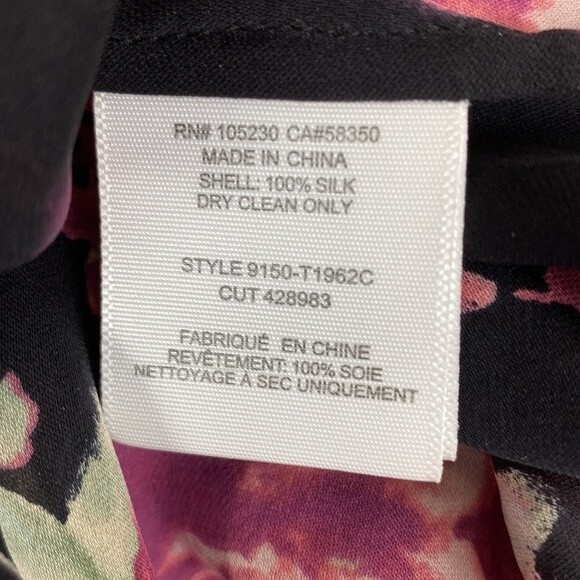 Joie 100% Silk All In Good Time Sleeveless Dark Floral Blouse Top S - Picture 8 of 11